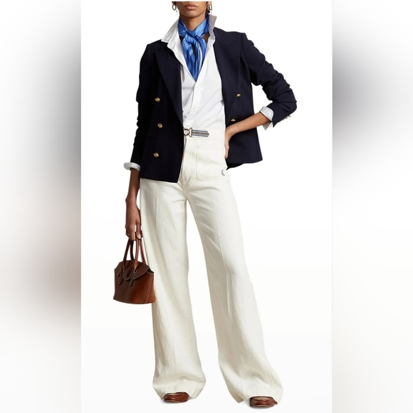 Polo Ralph Lauren wide leg hemp pants in natural sz 10.